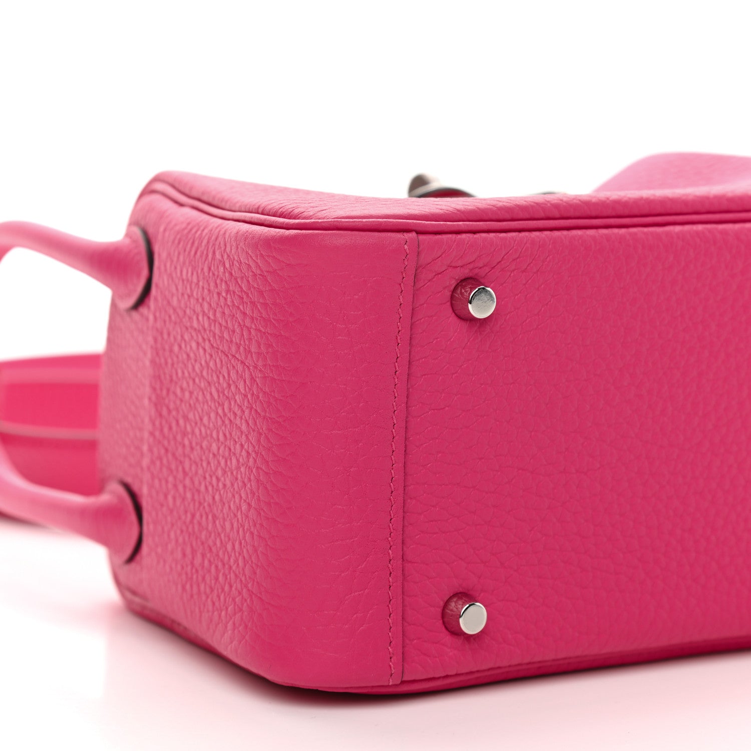 Hermes Taurillon Clemence Mini Lindy 20 Rose Shocking 9 of 11