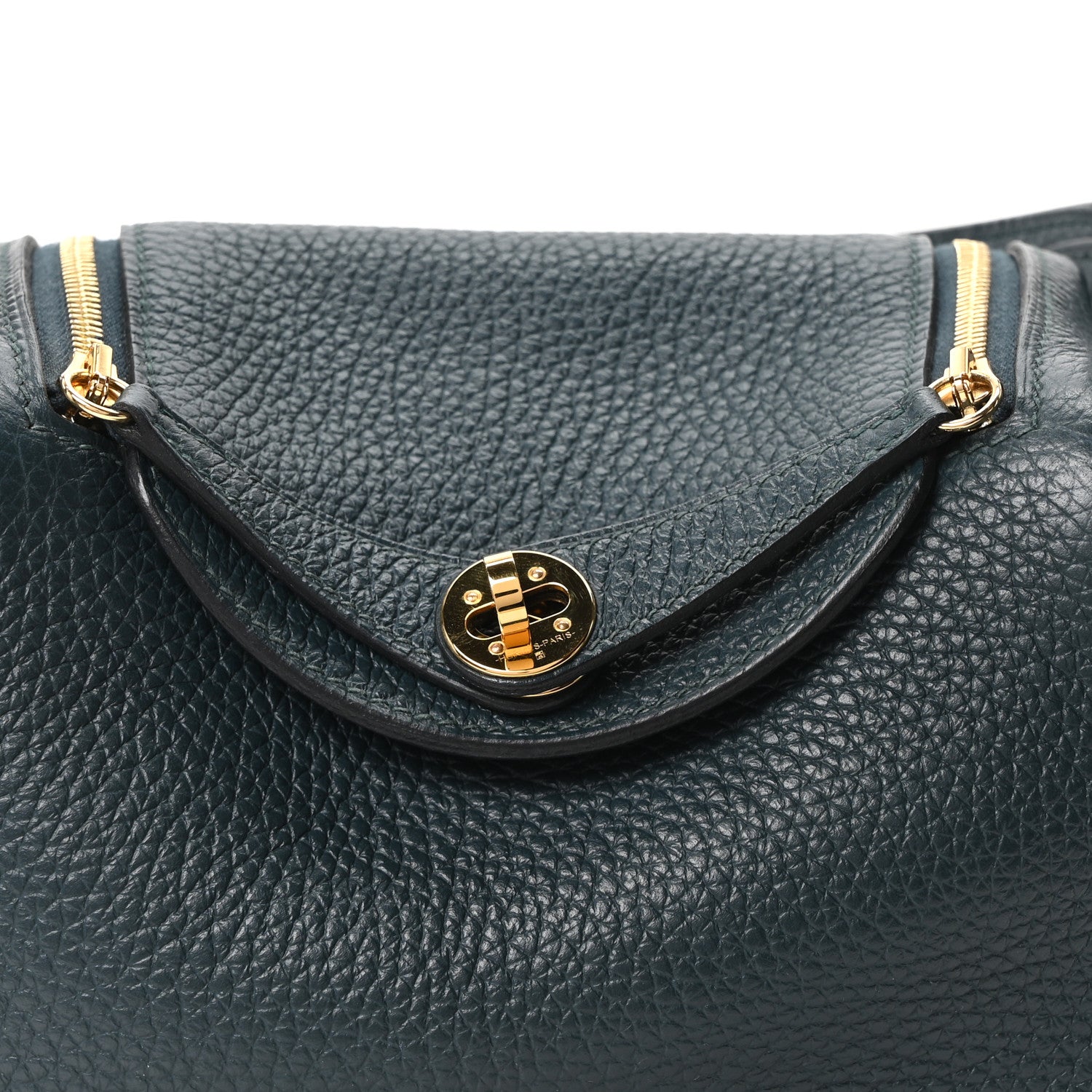Hermes Taurillon Clemence Mini Lindy 20 Vert Cypress 8 of 11