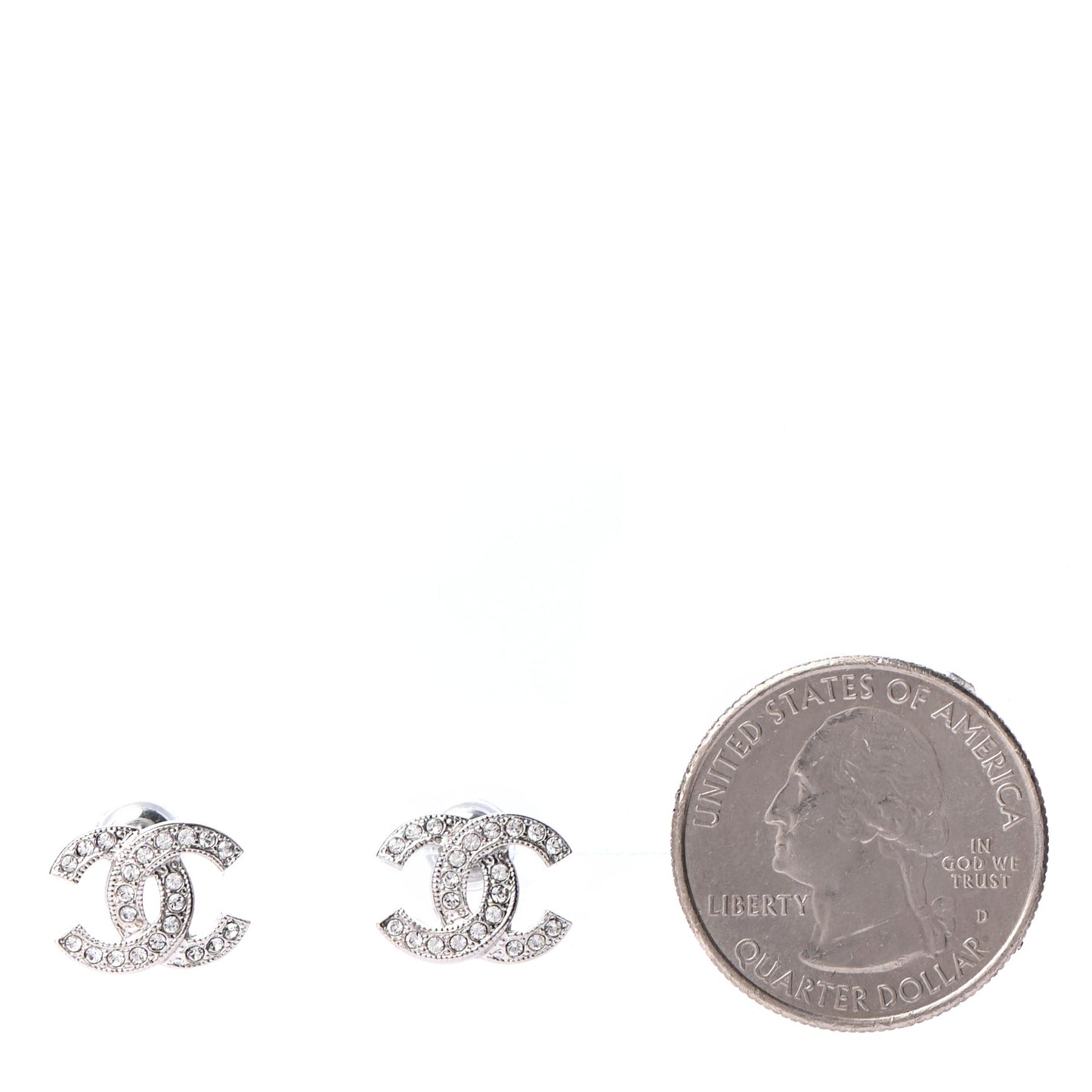 Crystal CC Earrings Silver