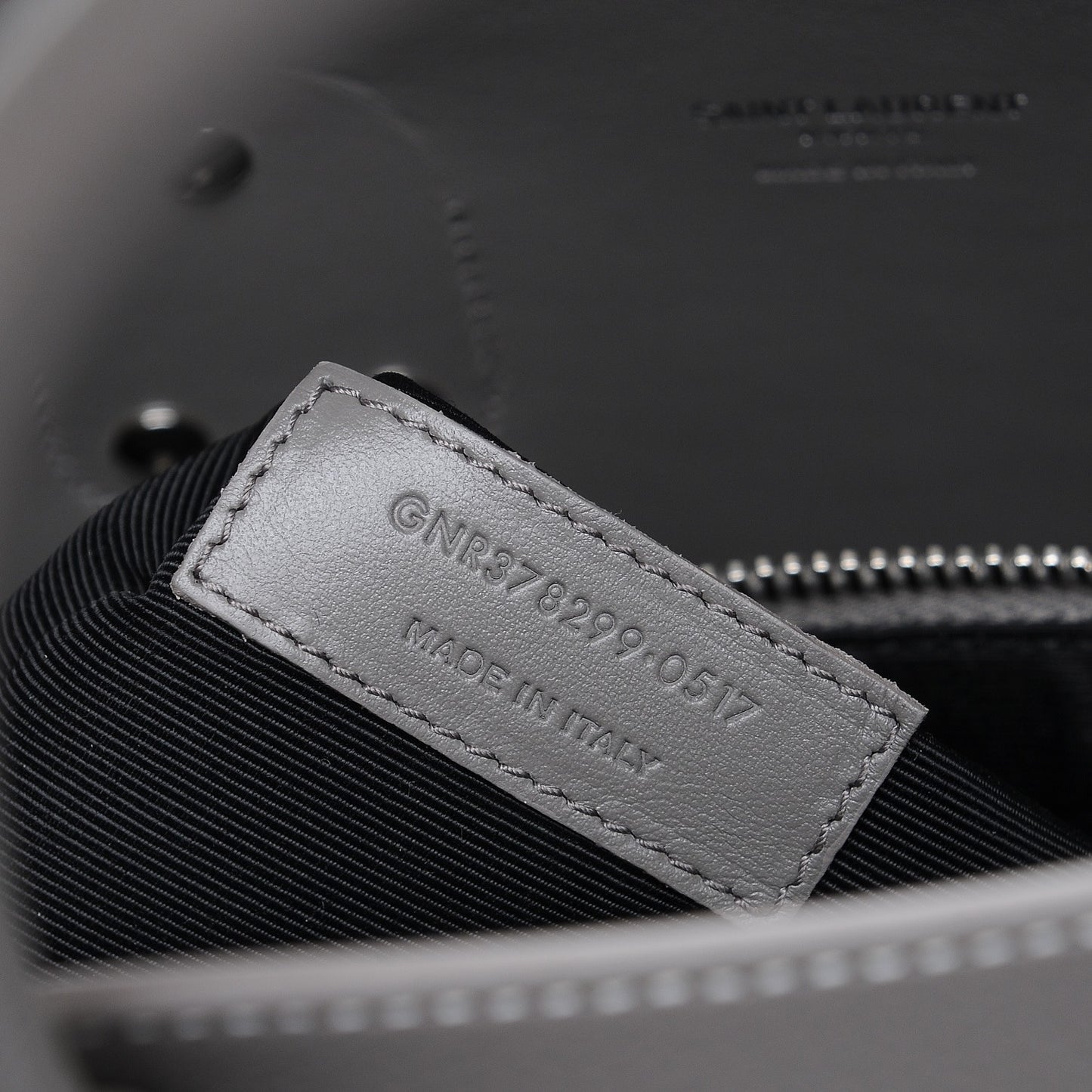 Grained Calfskin Topstitch Small Sac De Jour Grey