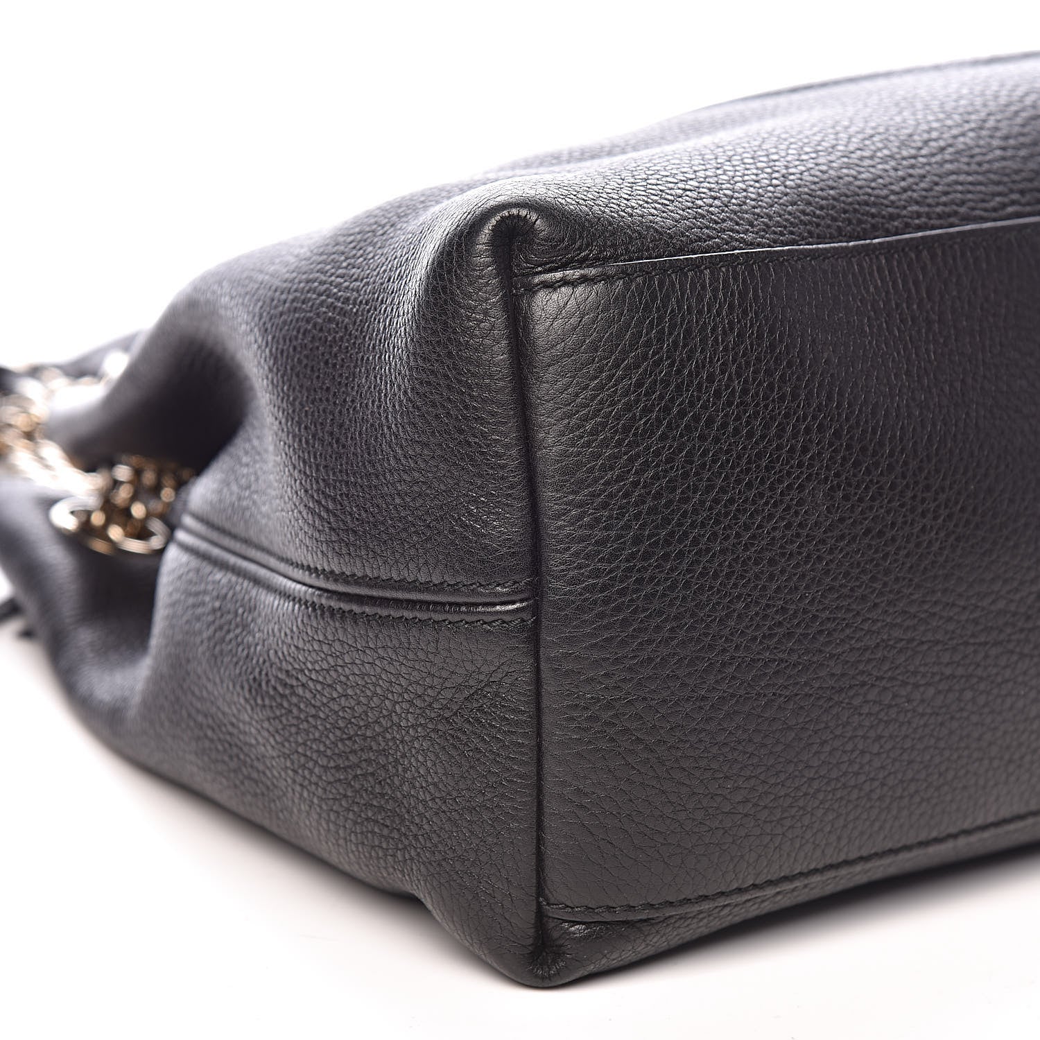 Gucci Pebbled Calfskin Medium Soho Chain Shoulder Bag Black 8 of 14