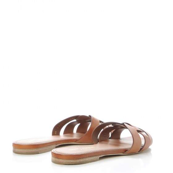 Calfskin Tribute 05 Slide Sandals 37 Amber