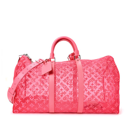 Louis Vuitton Monogram Fluo See Through Keepall Bandouliere 50 Rose 1 of 8