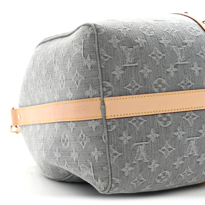 Louis Vuitton Denim Monogram Studded Keepall Bandouliere 45 Cloudy Grey 7 of 8