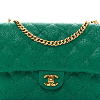 Chanel Caviar Quilted Sweetheart Flap Green 5 of 10