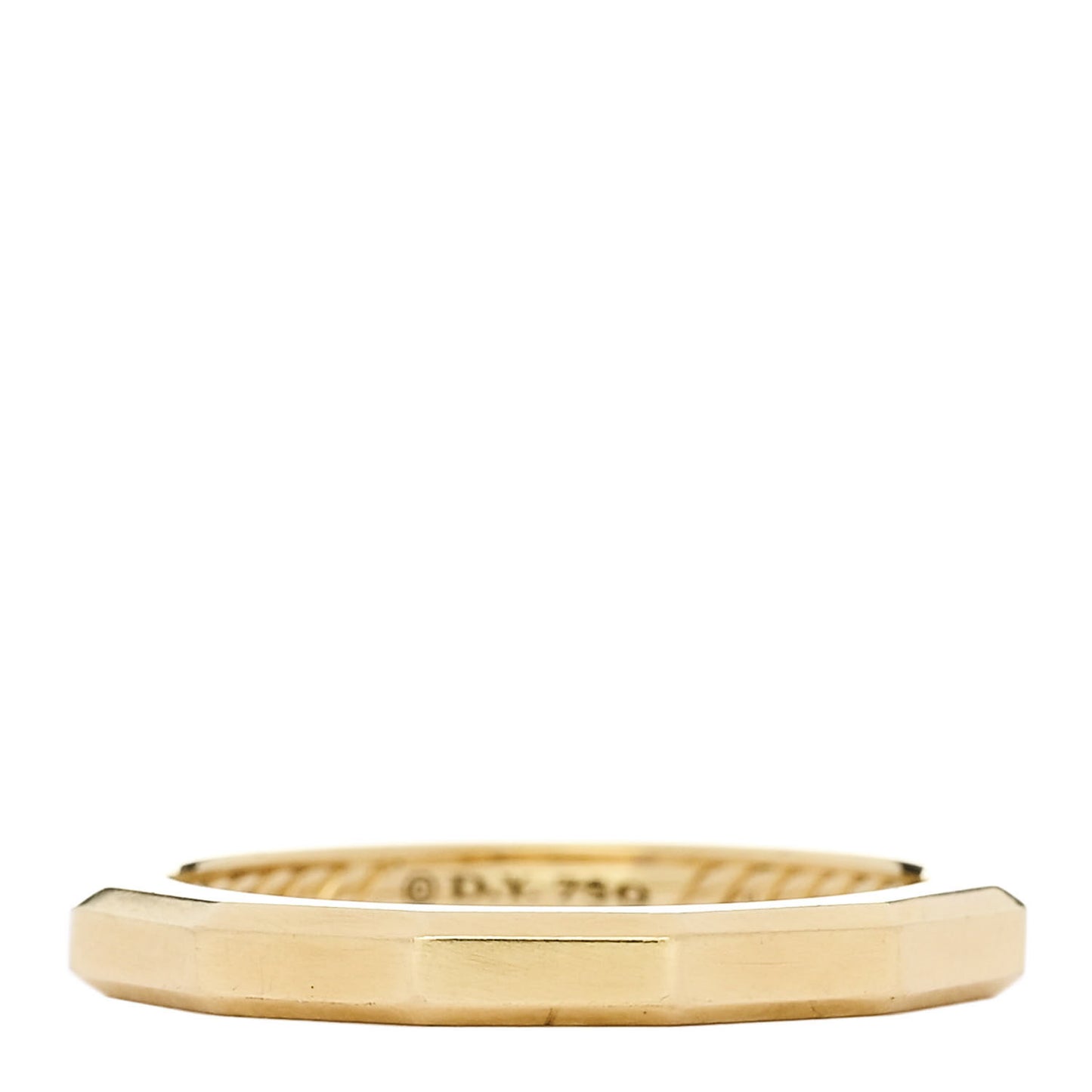 18K Yellow Gold 2.5mm Delaunay Faceted Band Ring 52 6
