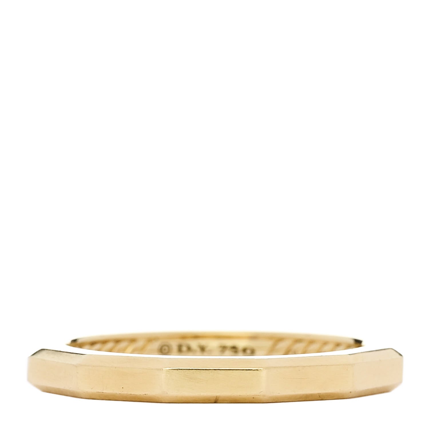 David Yurman 18K Yellow Gold 2.5mm Delaunay Faceted Band Ring 52 6 1 of 4