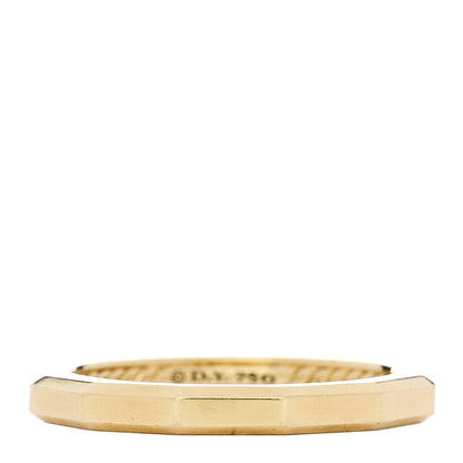 David Yurman 18K Yellow Gold 2.5mm Delaunay Faceted Band Ring 52 6 1 of 4