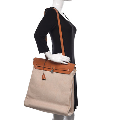 Hermes Toile Vache Calfskin Herbag 39 MM Natural 2 of 22