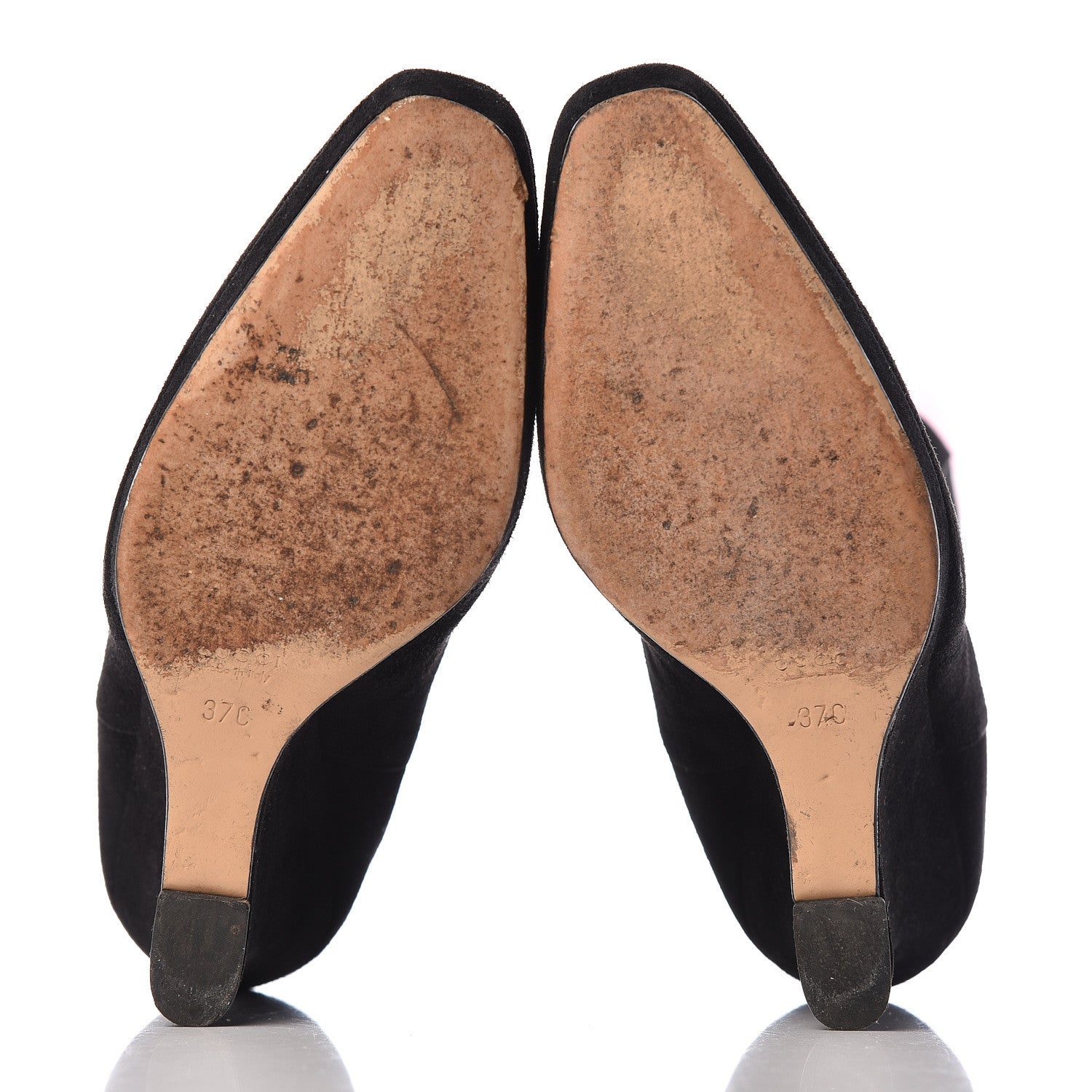 Gucci Suede Ankle Wedge Booties 37 Black 6 of 13