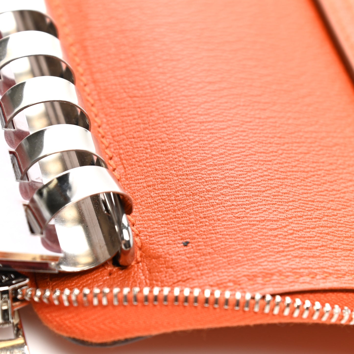 Shiny Alligator Globe Trotter Zip Agenda GM Orange