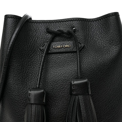 Tom Ford Calfskin Small Tassel Bucket Bag Black 9 of 17