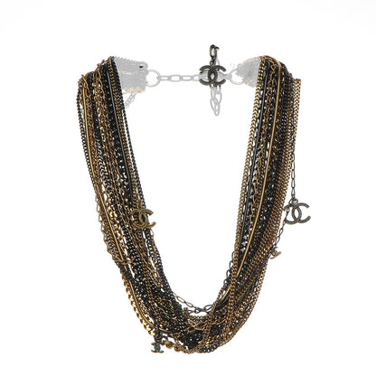 Chanel Ruthenium CC Multi Strand Chain Necklace Gold 3 of 6