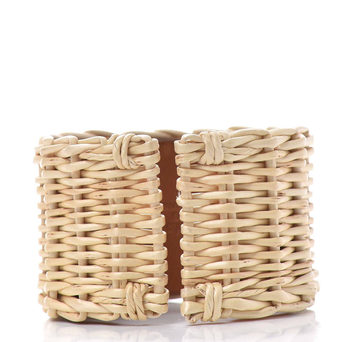 Wicker Barenia Medor Picnic Cuff Bracelet T3 Fauve