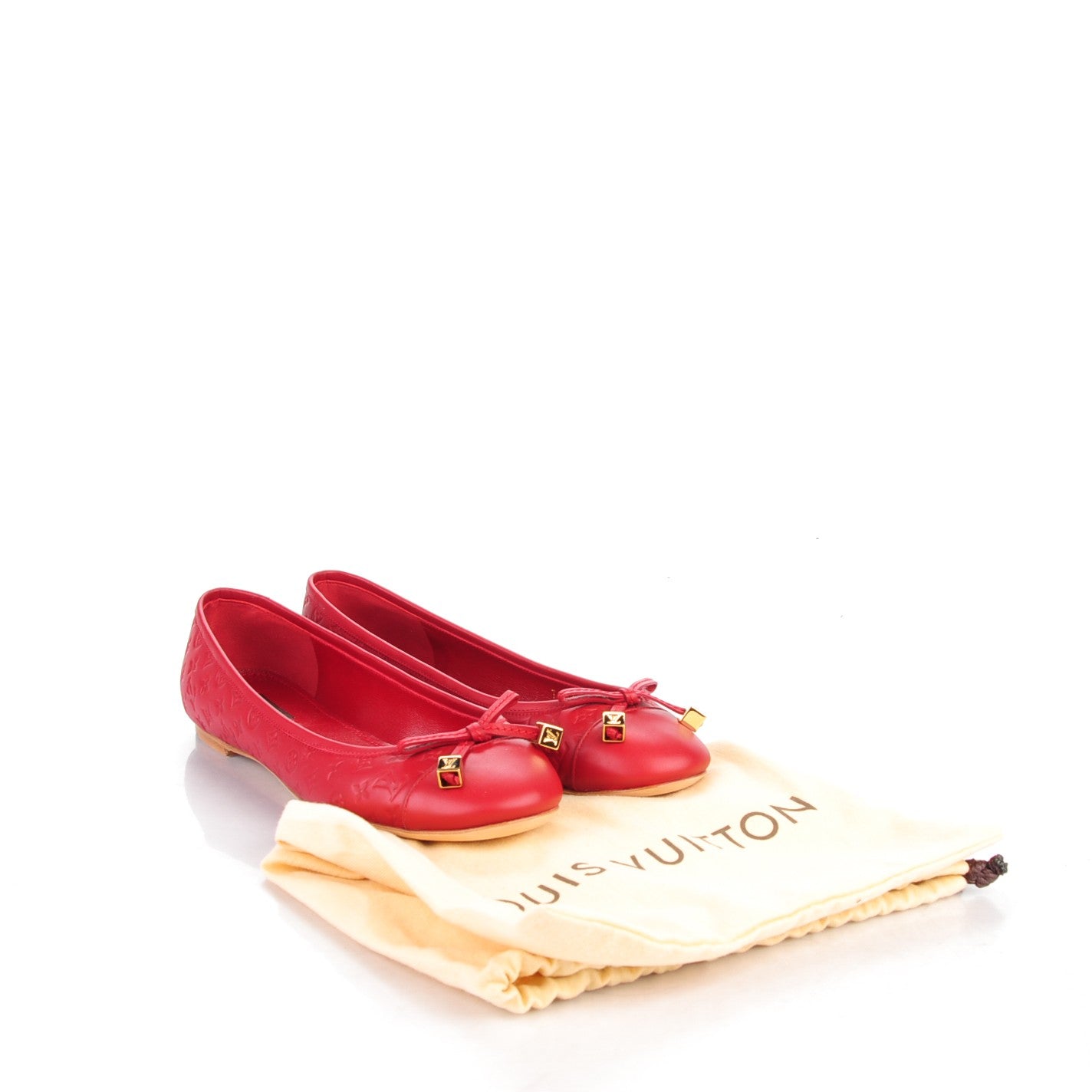 Calfskin Embossed Monogram Debbie Ballerina Flats 38