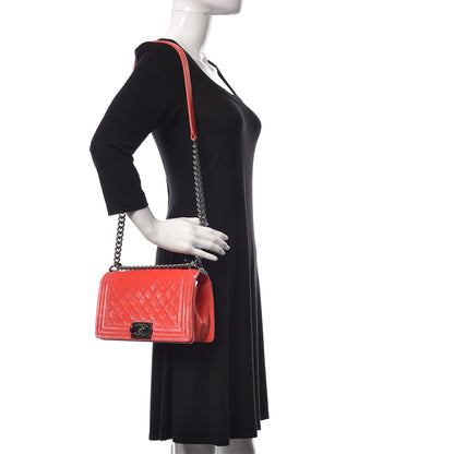 Chanel Velvet Quilted Medium Boy Flap Coral 2 of 8