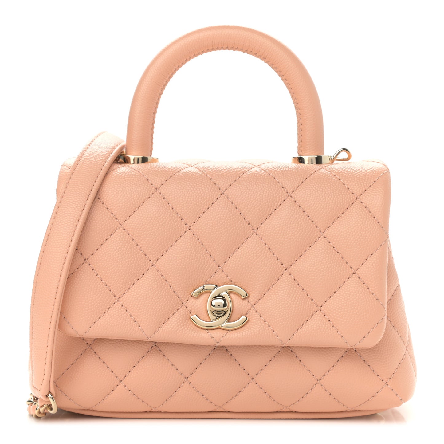 Caviar Quilted Extra Mini Coco Handle Flap Light Pink