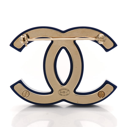 Chanel Resin Crystal La Pausa CC Brooch Blue 4 of 4