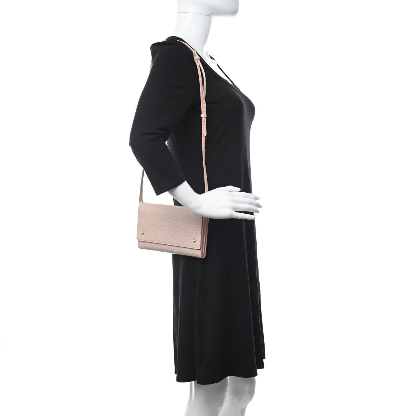 Calfskin Embossed Monogram Crossbody Light Pink