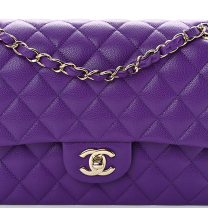 Chanel Caviar Quilted Medium Double Flap Purple 8 of 11