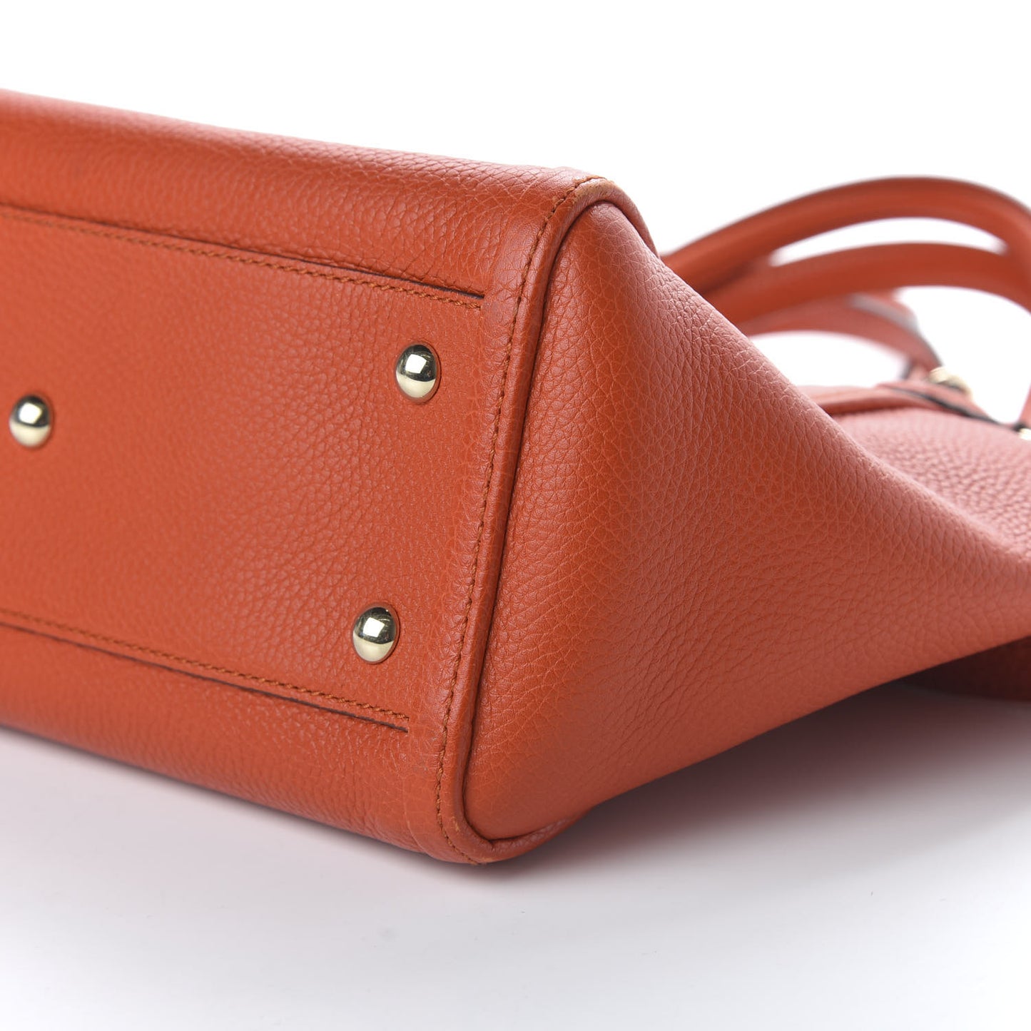 Pebbled Calfskin Small Soho Top Handle Bag Sun Orange