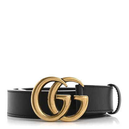 Gucci Calfskin Double G 30mm Belt 90 36 Black 1 of 8