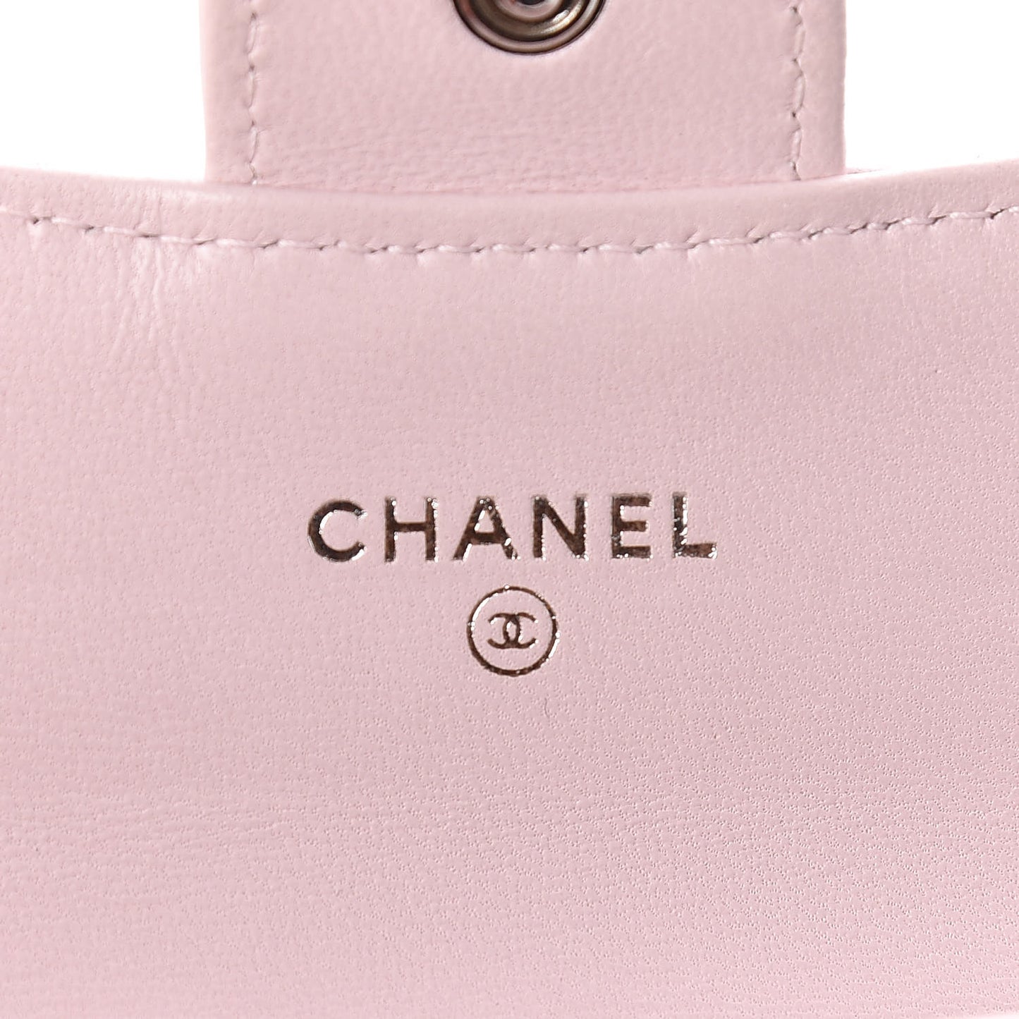 Lambskin Quilted Card Holder Light Pink