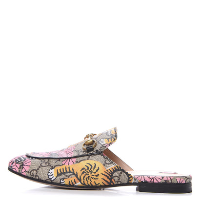 Gucci GG Supreme Monogram Bengal Womens Princetown Slippers 35 Beige Crop Pink 1 of 11