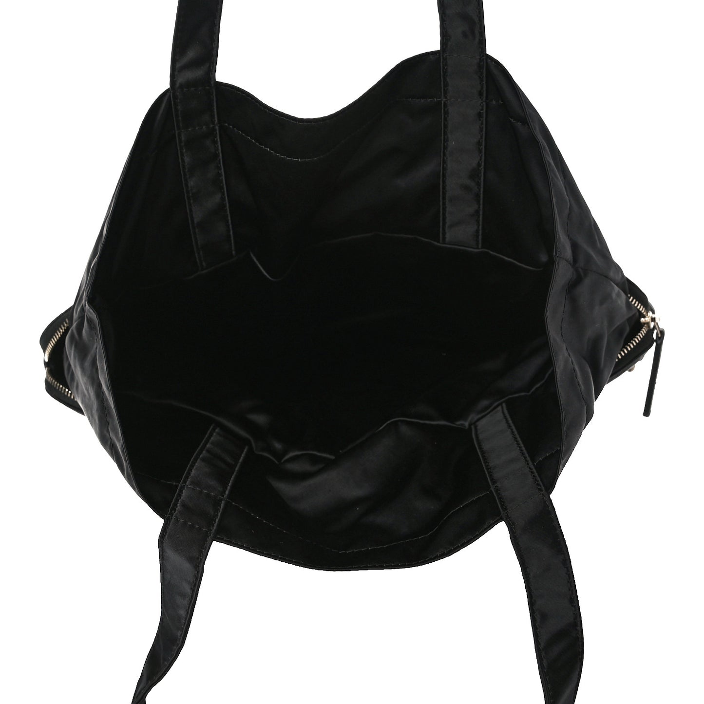 Nylon Grosgrain Large Lifestyle Pouch With Foldable Tote Black