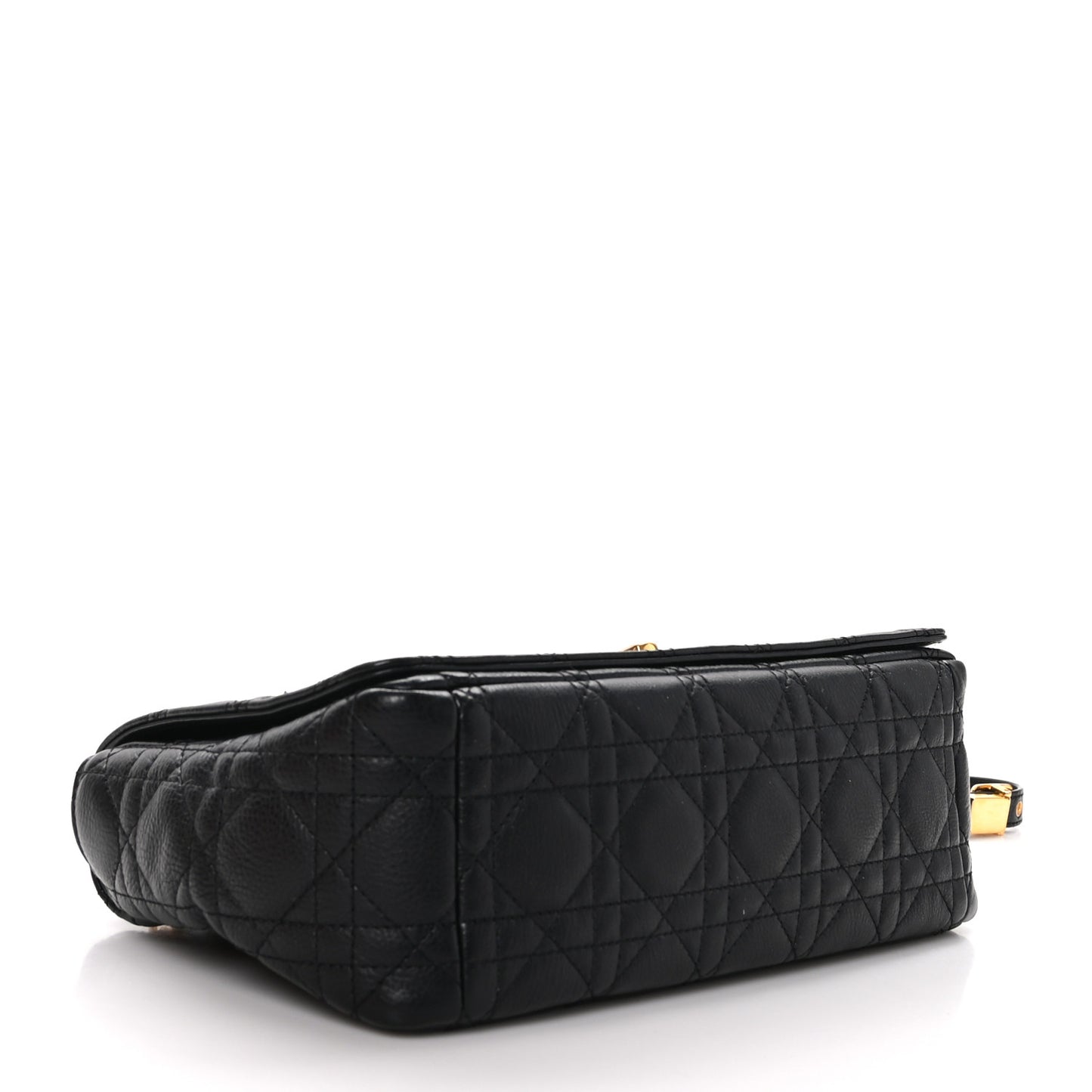 Calfskin Cannage Medium Caro Bag Black