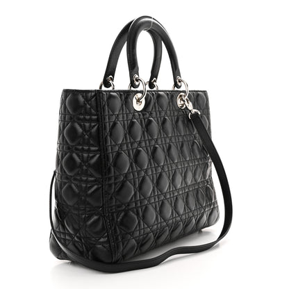 Christian Dior Lambskin Cannage Large Lady Dior Black 3 of 13