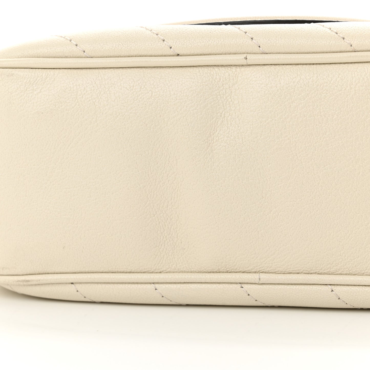 Sakai Be Green Calfskin Diagonal Stitched Small Blondie Shoulder Bag Mystic White