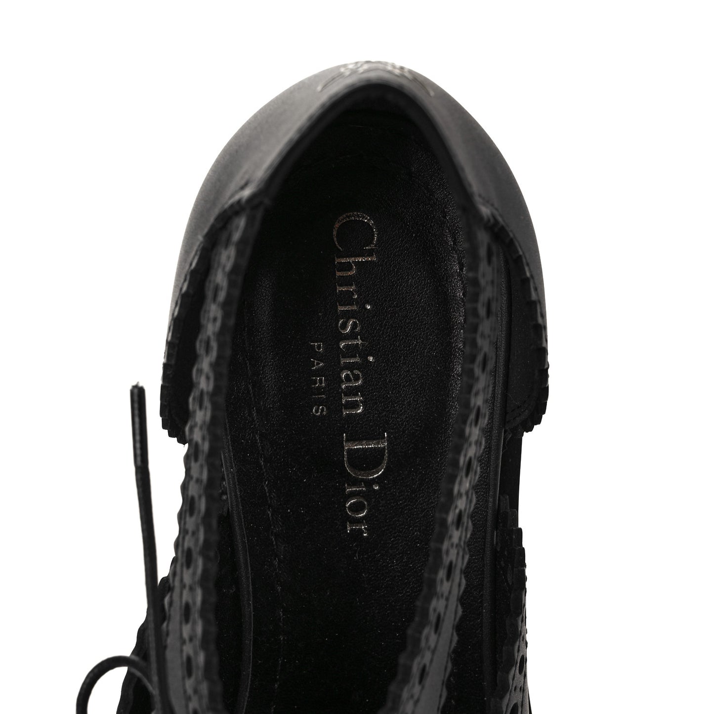 Calfskin Cutout Oxford Flats 37.5 Black