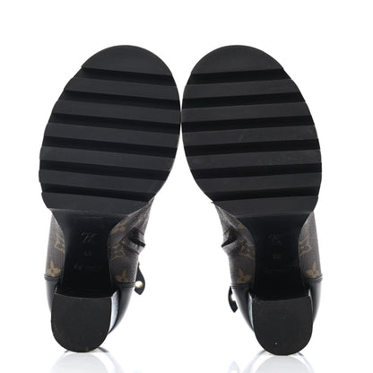Louis Vuitton Patent Calfskin Monogram Star Trail Ankle Boots 39 Black 4 of 4