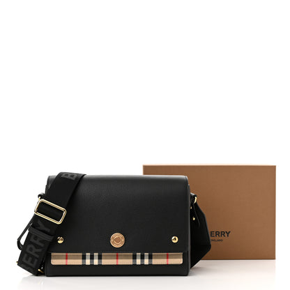 Burberry Grainy Calfskin Vintage Check Note Crossbody Bag Black 10 of 10