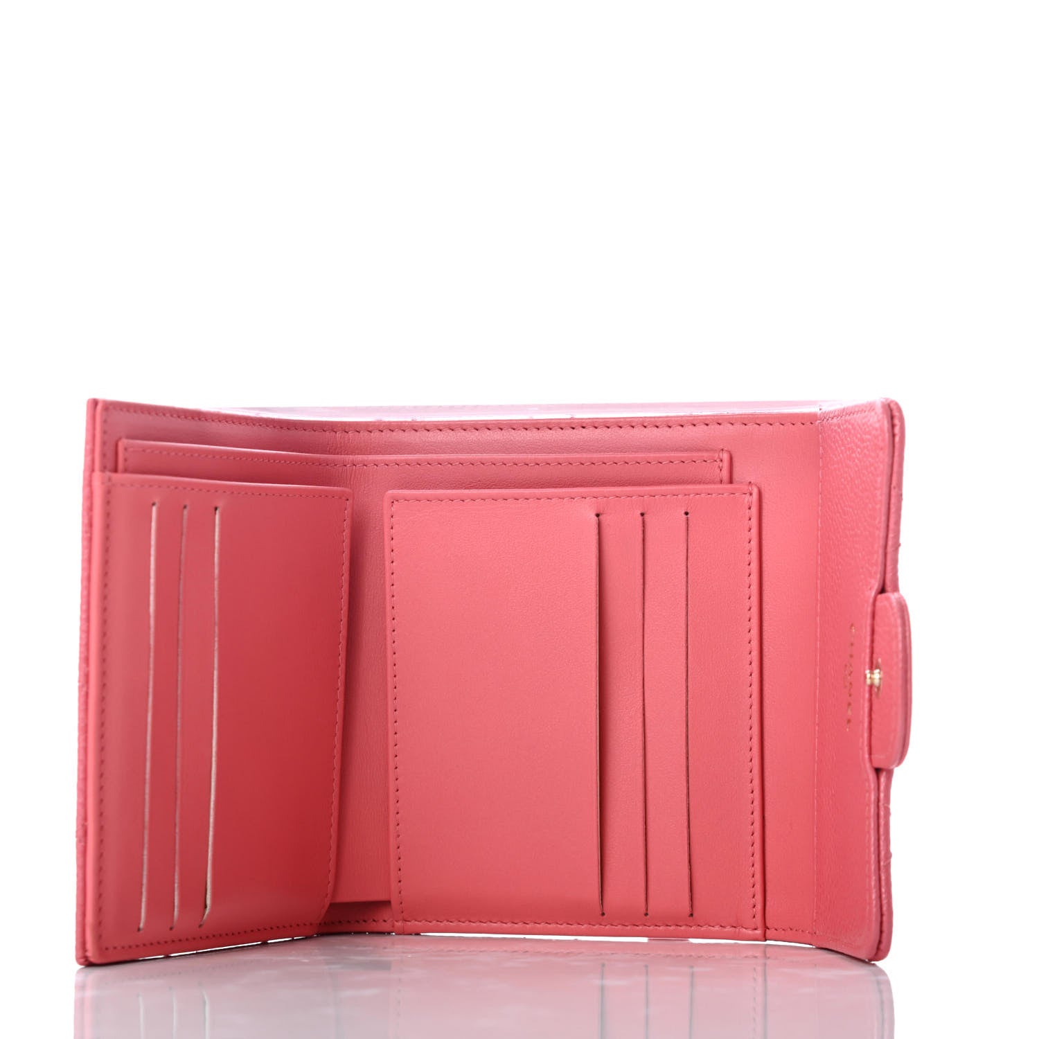 Chanel Caviar Quilted Compact Flap Wallet Pink 6 of 8