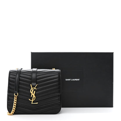 Saint Laurent Lambskin Matelasse Chevron Monogram Small Sulpice Bag Black 11 of 11