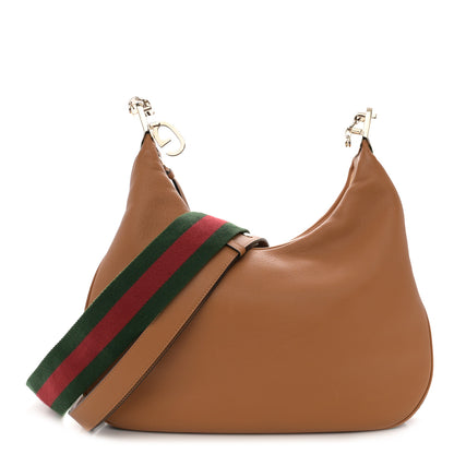 Gucci Aria Calfskin Web Large Attache Shoulder Bag Dark Orange 1 of 10