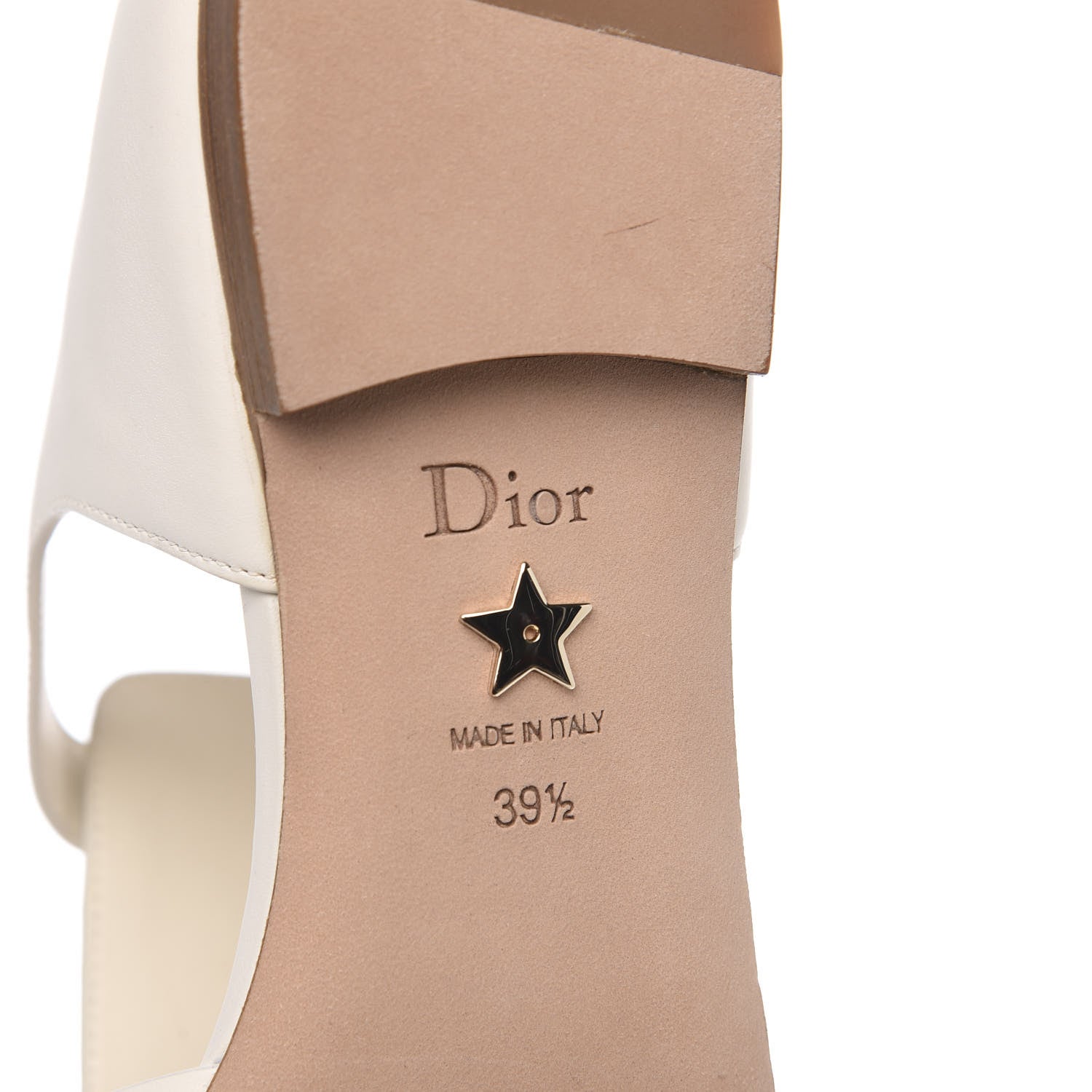 Christian Dior Calfskin Sauvage Ballerina Flat 39.5 Ivory 6 of 9