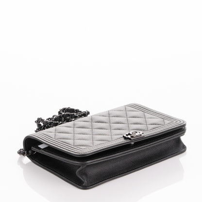 Chanel Caviar Quilted Boy Wallet On Chain WOC So Black 4 of 8