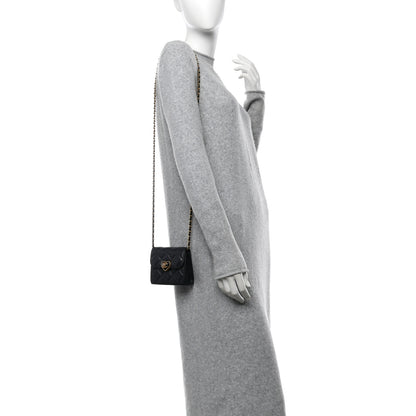 Chanel Lambskin Plexiglass Quilted Coco Love Clutch With Chain Black 2 of 14