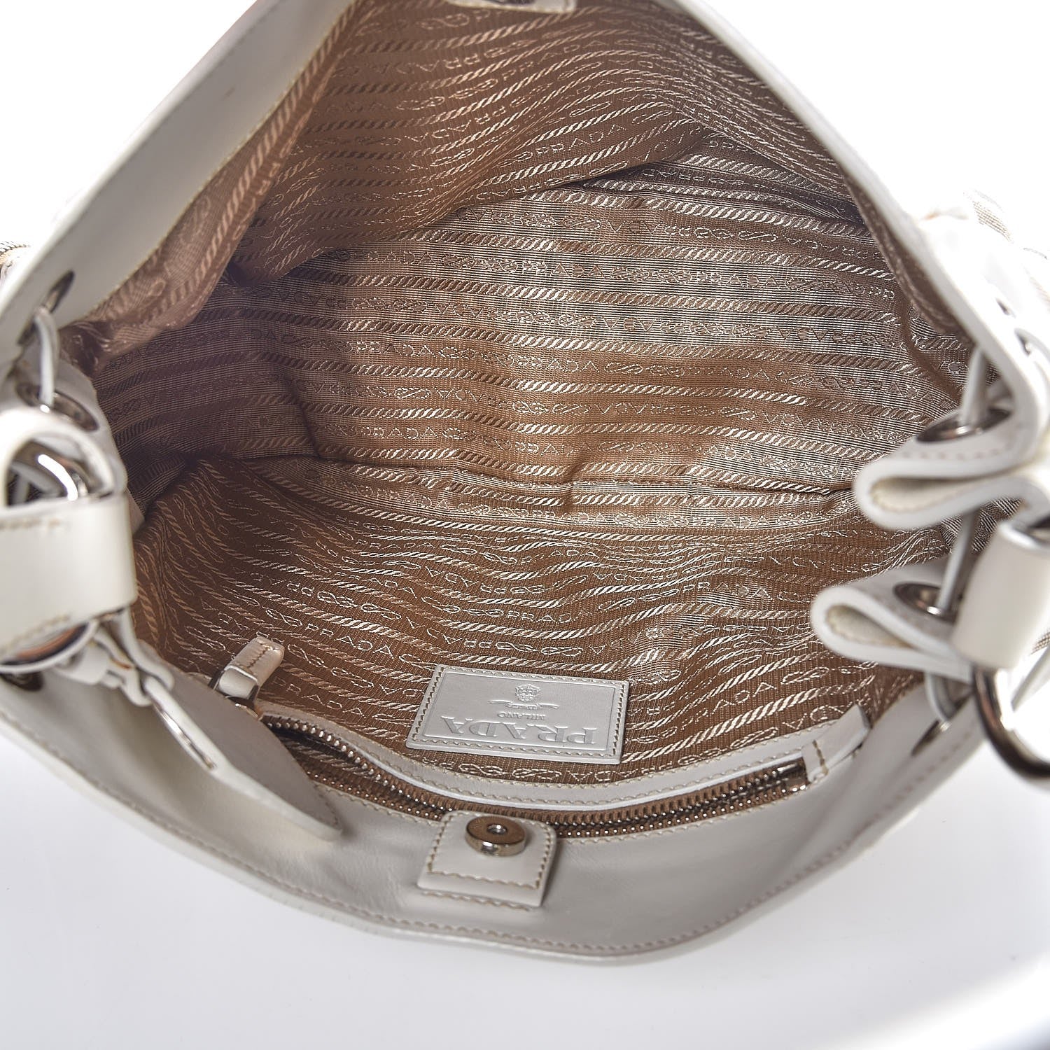Prada Jacquard Logo Hobo White 5 of 7