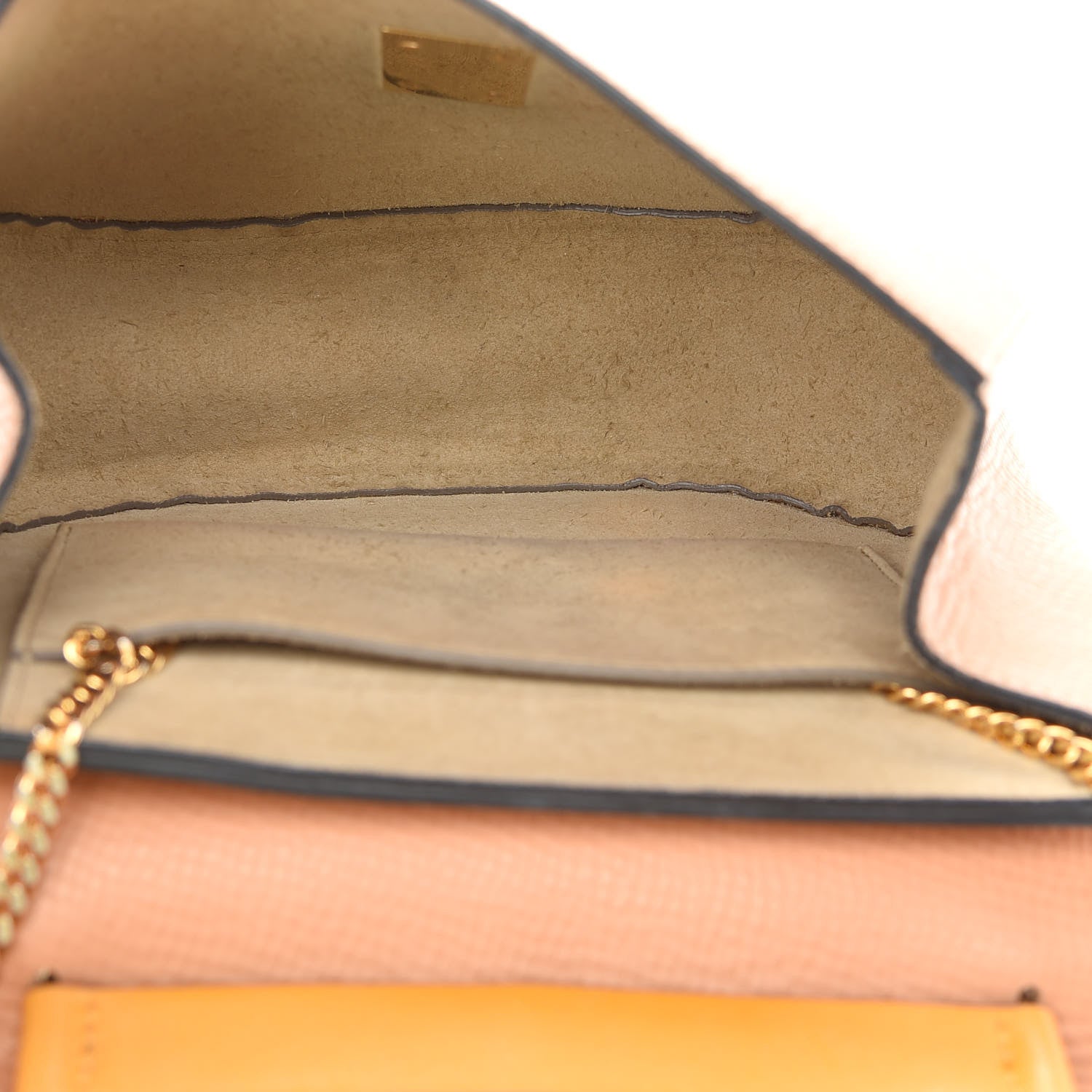 Chloe Grained Calfskin Lambskin Medium Bi-Color Drew Shoulder Bag Wet Sand Sunflower 5 of 8