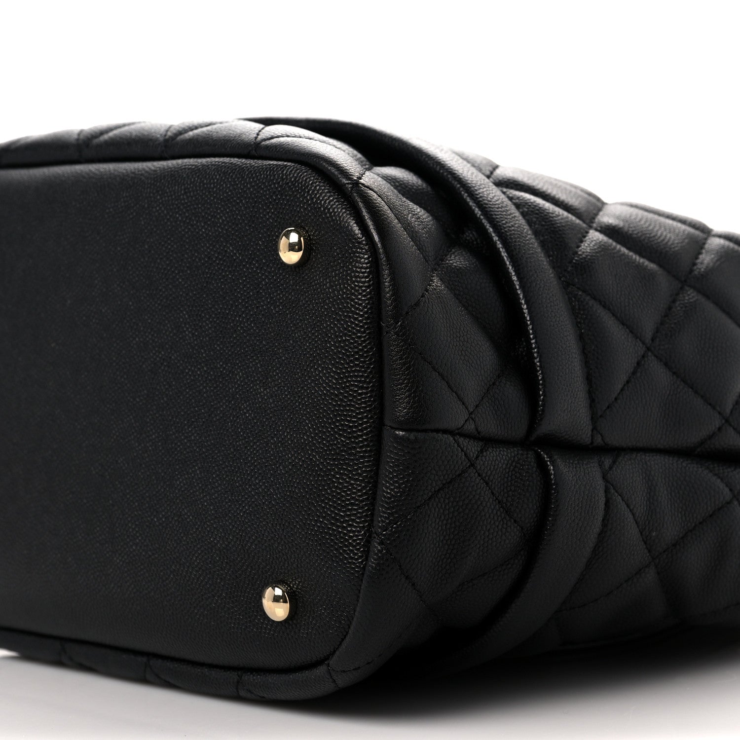 Chanel Caviar Quilted Large Rolled Up Bucket Drawstring Bag Black 9 of 10