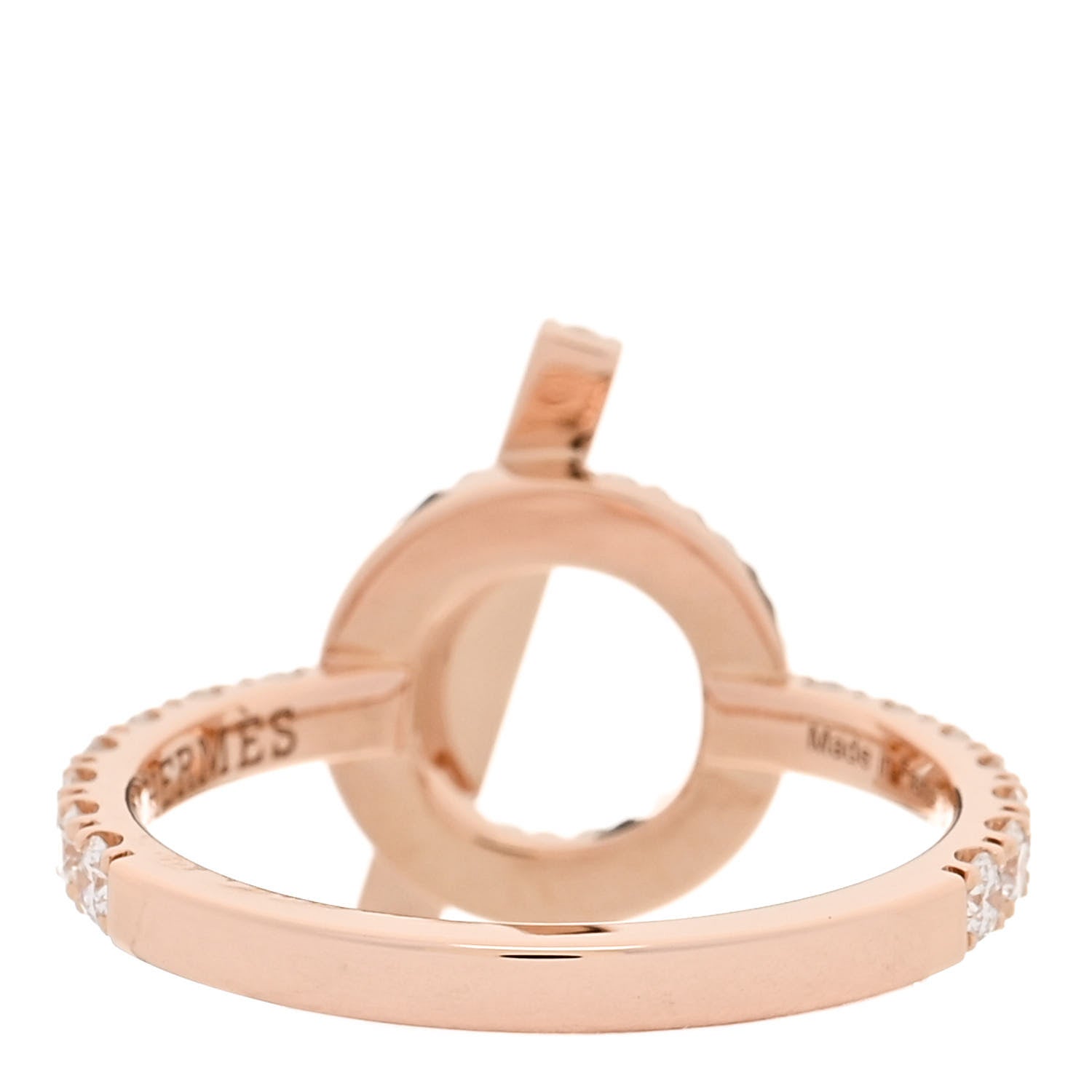 Hermes 18K Rose Gold Diamond Finesse Ring 52 6 3 of 6