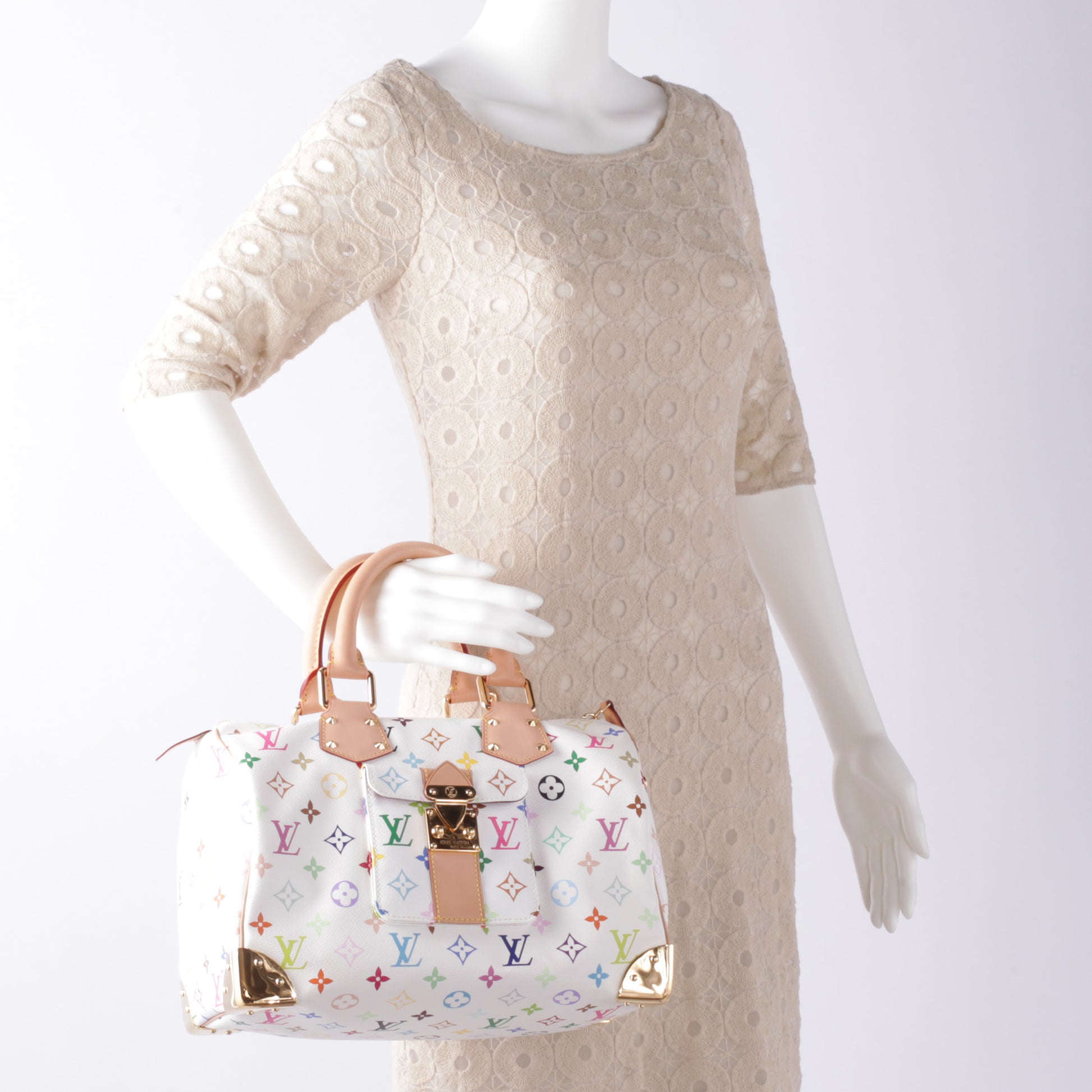 Louis Vuitton Monogram Multicolor Speedy 30 White 2 of 8