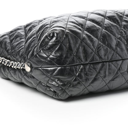 Chanel Crackled Calfskin Quilted Large Big Bang Hobo Black 9 of 10
