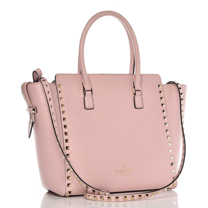 Valentino Garavani Vitello Rockstud Double Handle Tote Water Rose 4 of 7