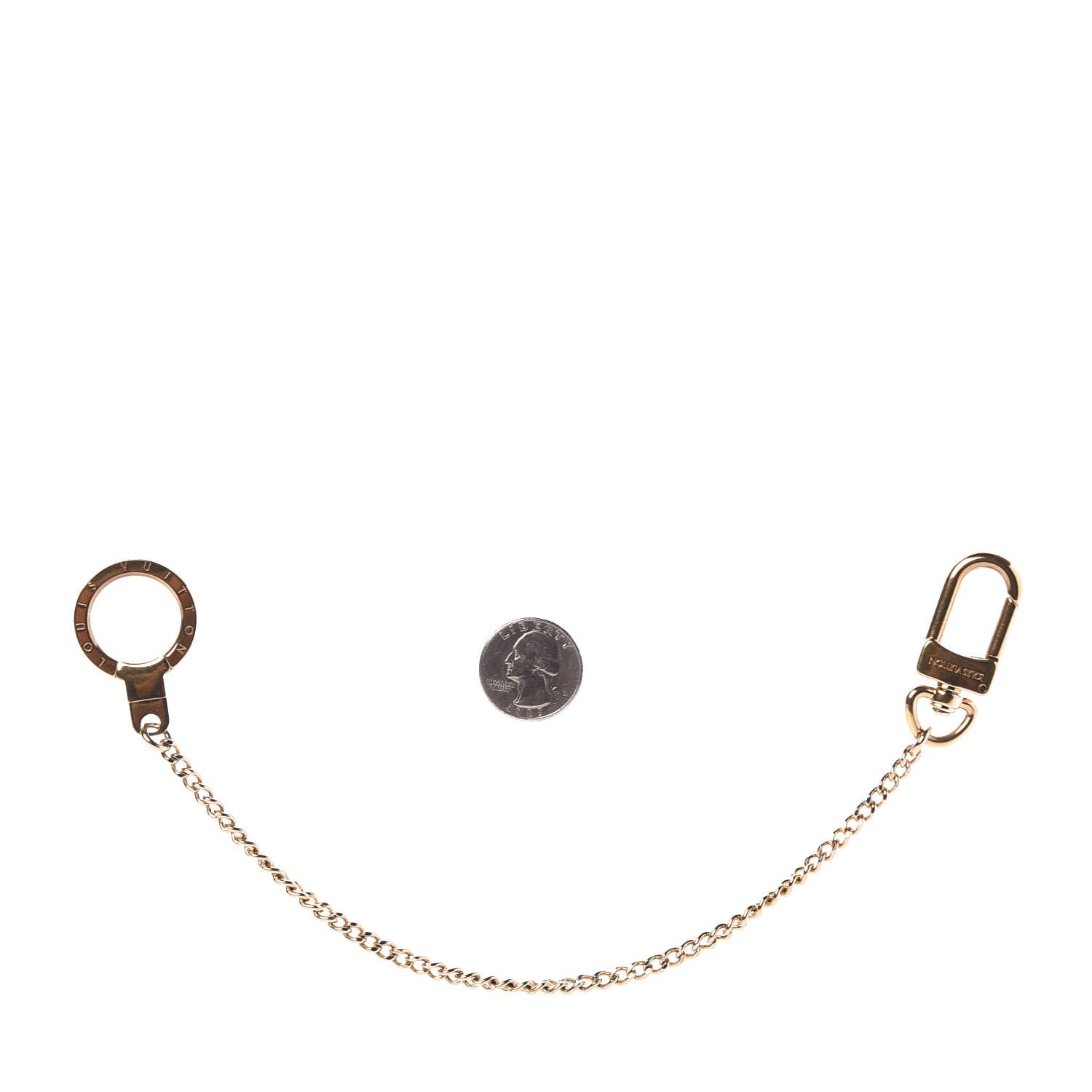 Louis Vuitton Metal Pochette Extender Key Ring Chain Gold 2 of 2