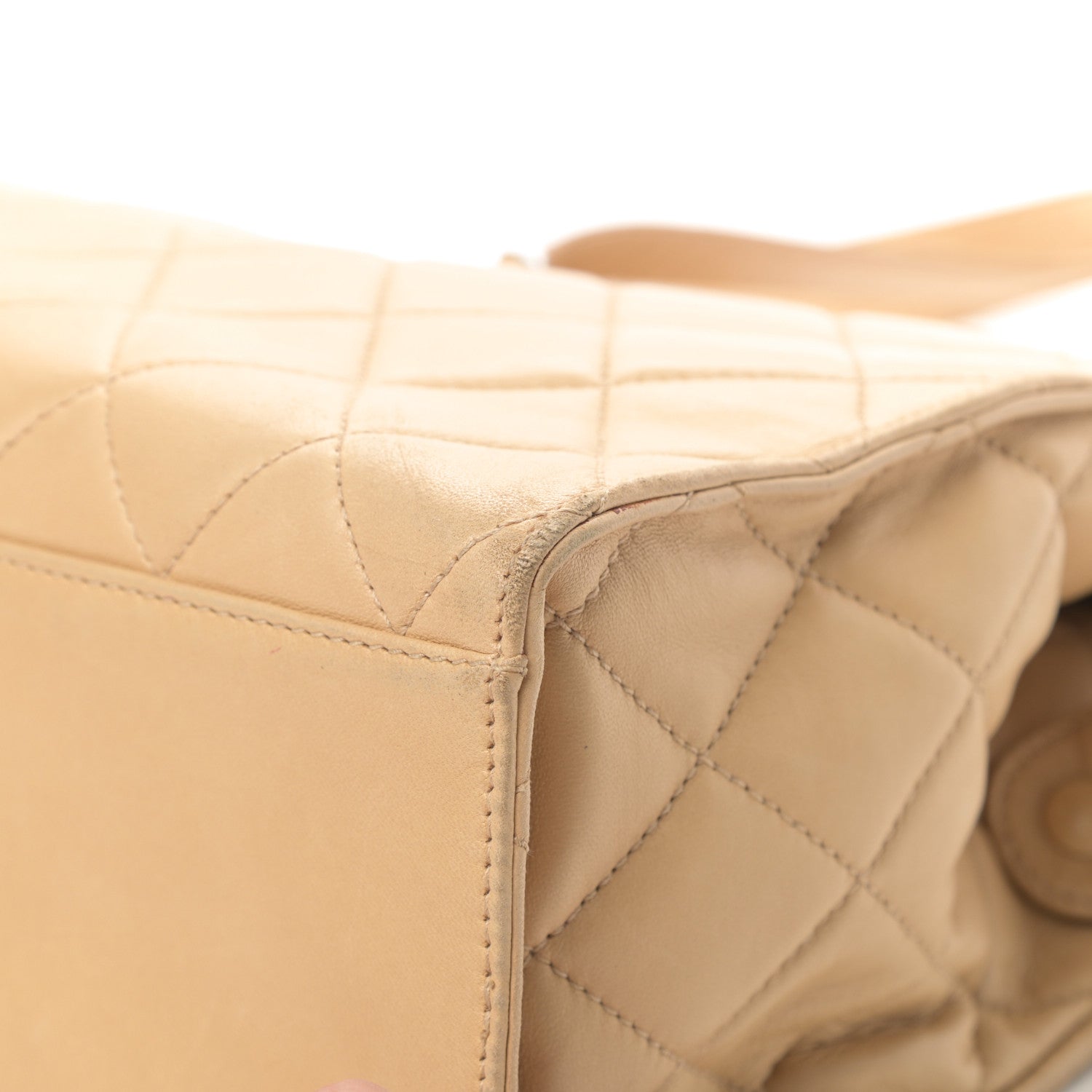 Chanel Lambskin Quilted Shoulder Bag Beige 9 of 15